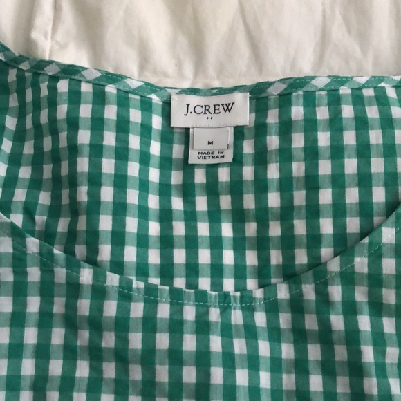 J Crew green white check top - Picture 2 of 3